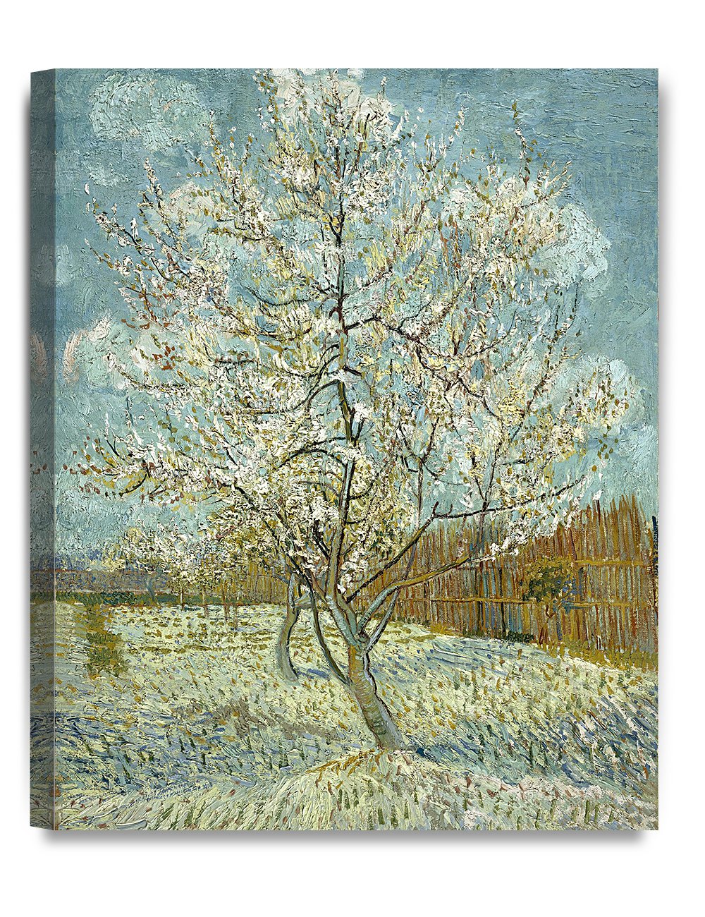DECORARTS - The Pink Peach Tree, Vincent Van Gogh Art Reproduction. Giclee Canvas Prints Wall Art for Home Decor 20x16