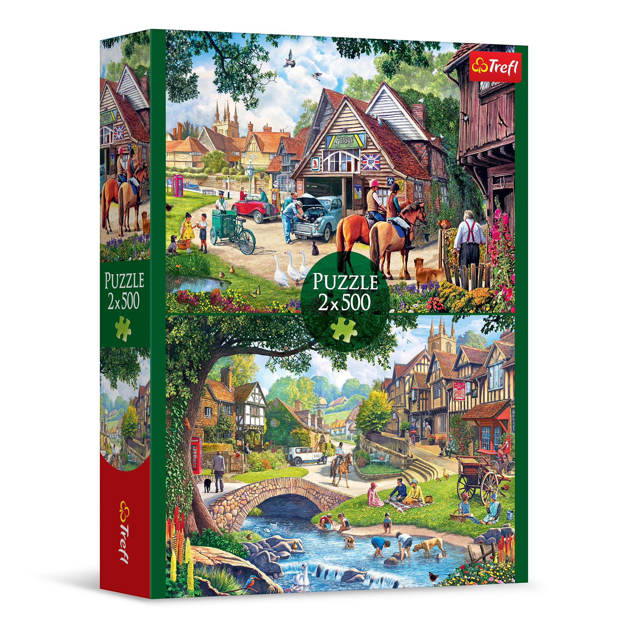 Trefl - Puzzle 2w1: Sielankowe Życie - 2 x 500 Elementów - Zestaw Dwóch Układanek, DIY, Kreatywna Rozrywka, dla Dorosłych i Dzieci od 10 lat