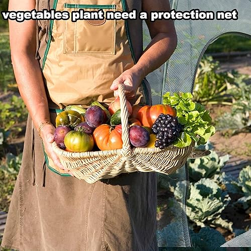 Miniatura 9 de Funda de red de jardinería emergente, 36 x 36 x 39 pulgadas, paquete de 2, cubierta protectora de plagas para verduras, frutas, red de jardinería