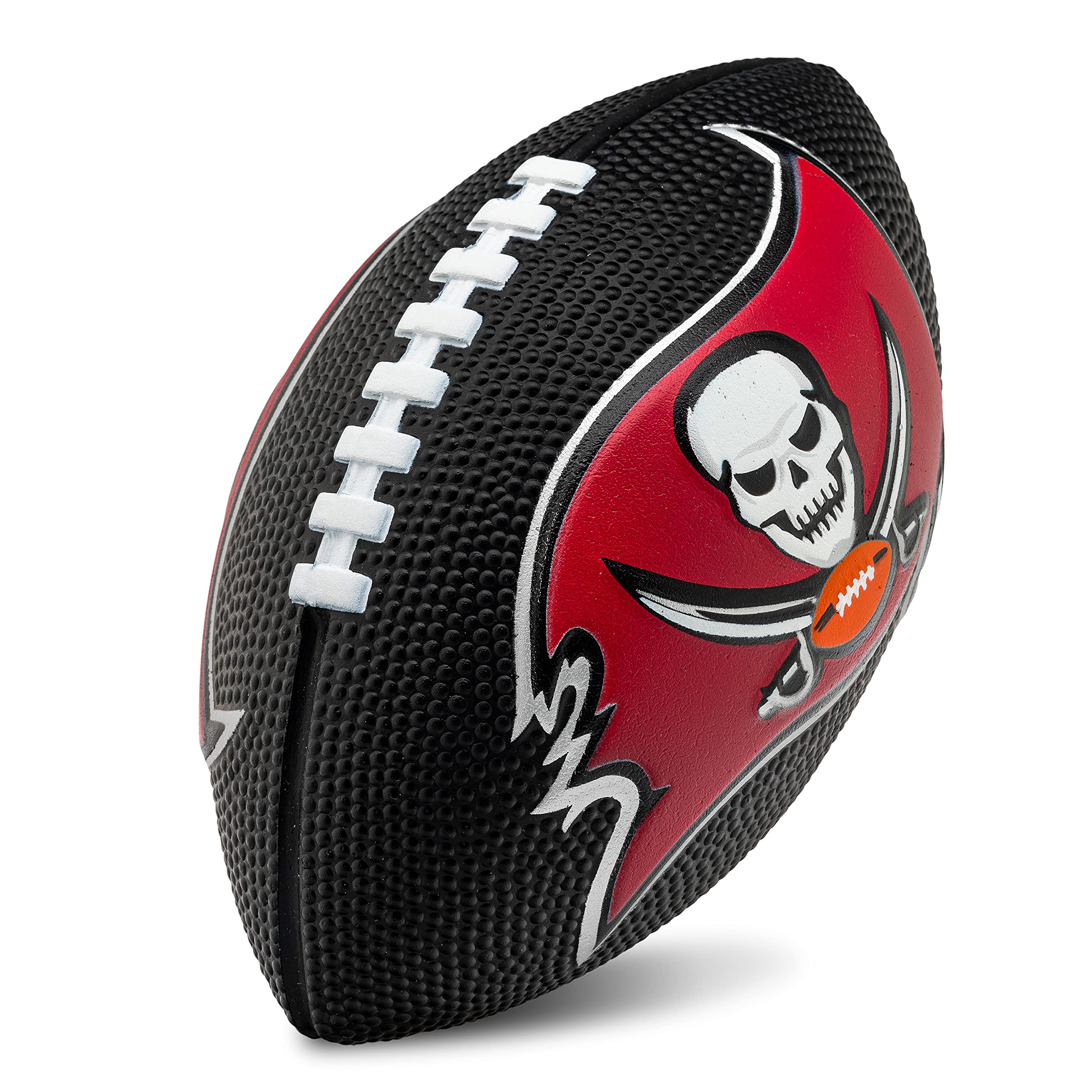 Franklin Sports NFL Tampa Bay Buccaneers Football - Kids Foam Football - Soft Football - Mini Size - Perfect for Gameday - 8.5" 3D Logos!