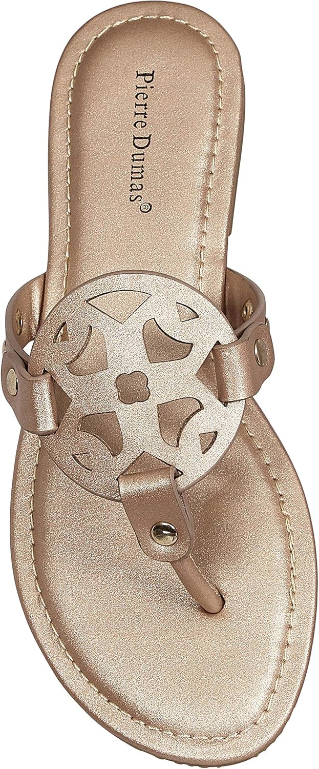 Pierre Dumas Women's Limit-20 Thong Flip Flop Sandal 6 Rose Gold