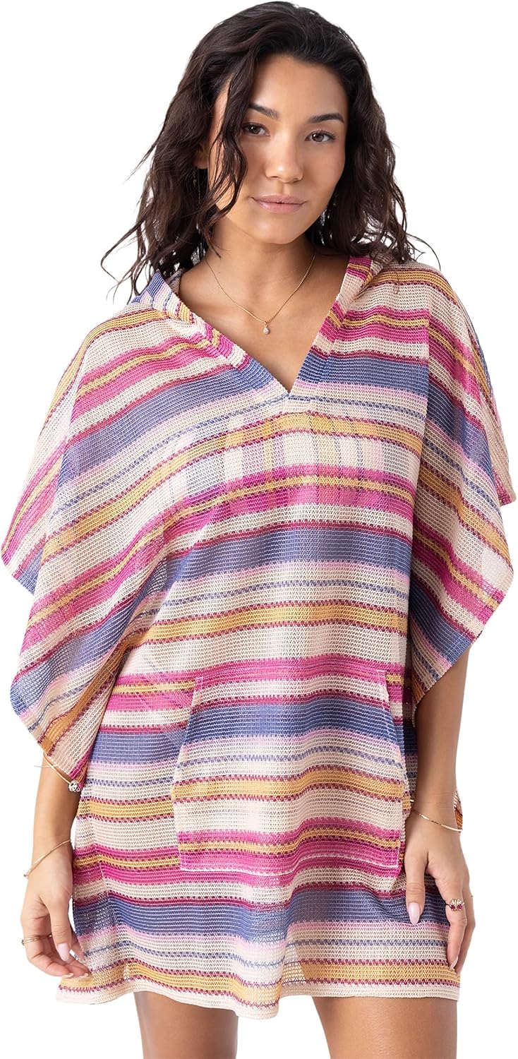 Roxy Women's Beach Poncho Cover-up – Loose Fit, Quick-dry, Breezy Surf Style, Resort and Vacation Essential