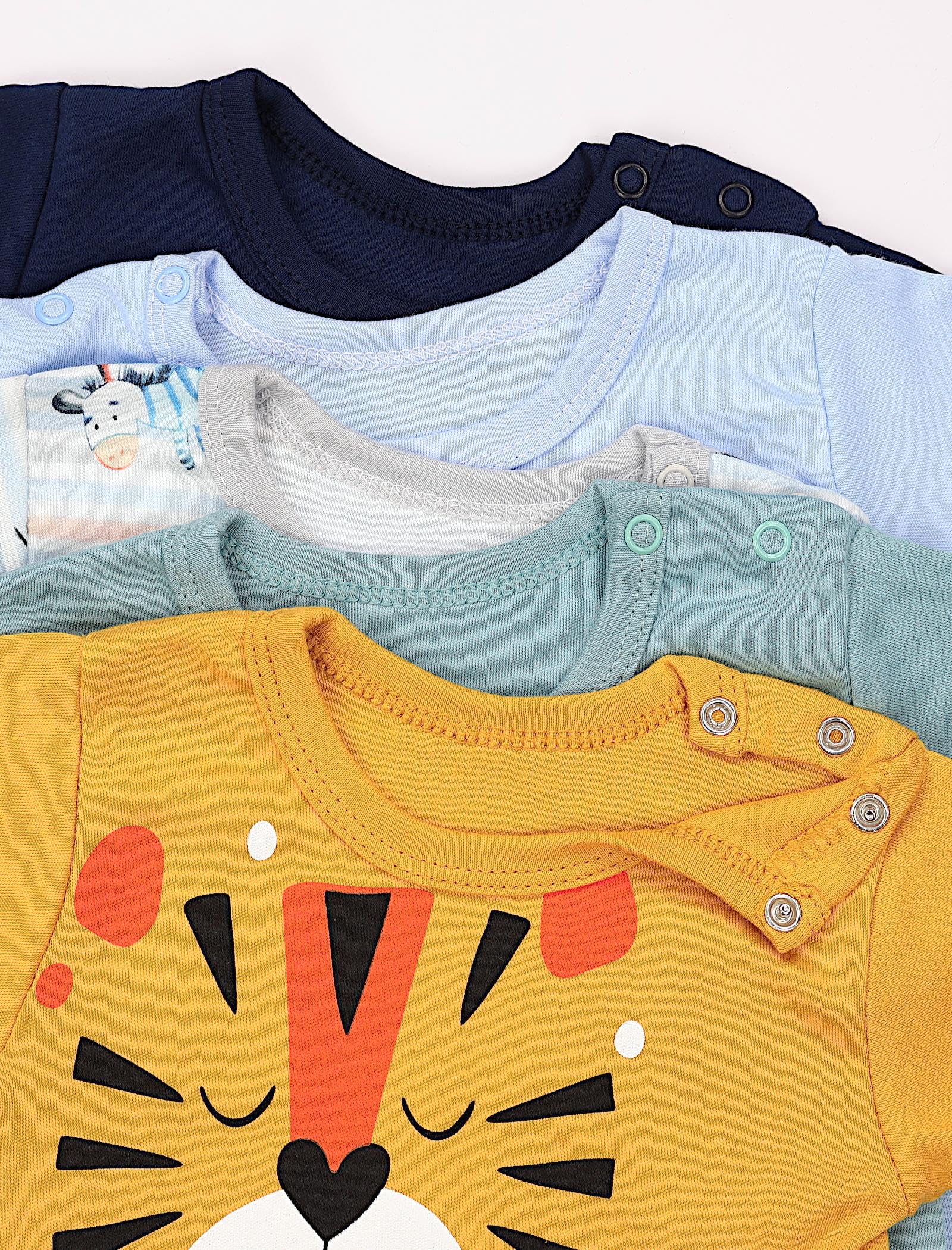 TupTam Body Bebé Niño 5 Pack Algodón Suave Manga Larga OEKO-TEX, Mix de colores 9, 98
