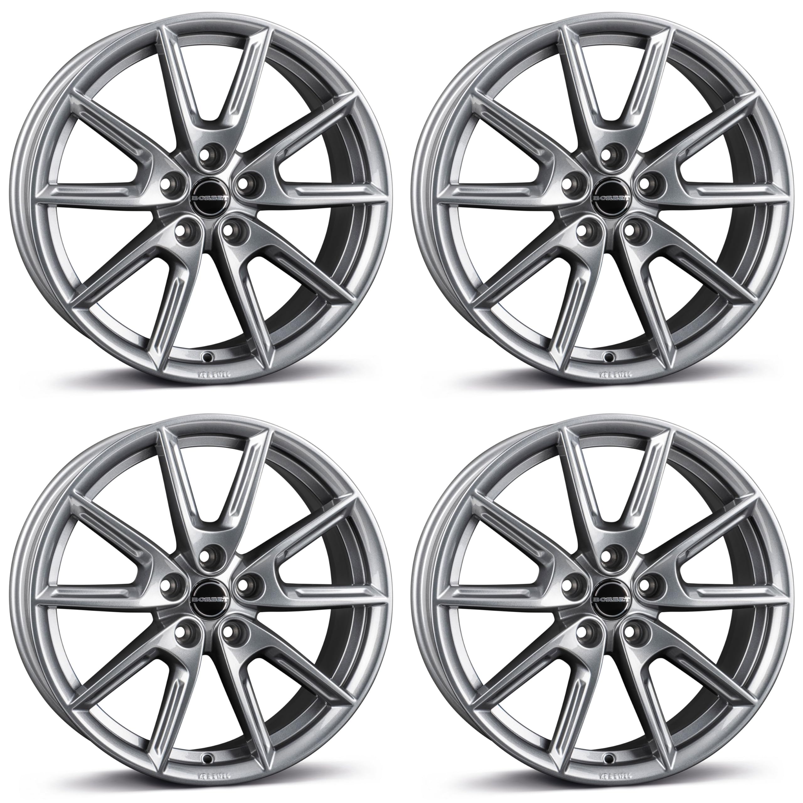 4x Borbet cerchi in alluminio LX18 8x18 ET44 5x112 grey glossy