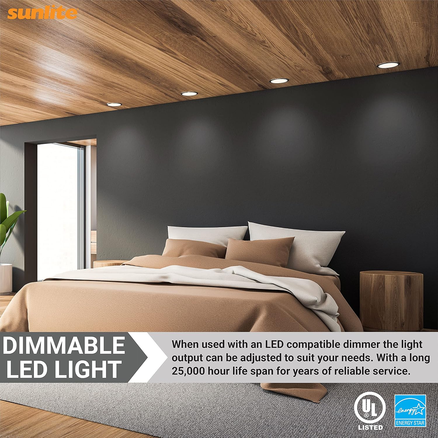 Sunlite 41177 LED BR30 Recessed Light Bulb, 10.5 Watt (65w Equivalent), 800 Lumens, Medium E26 Base, Dimmable Flood, UL Listed, 4000K Cool White, 6 Count