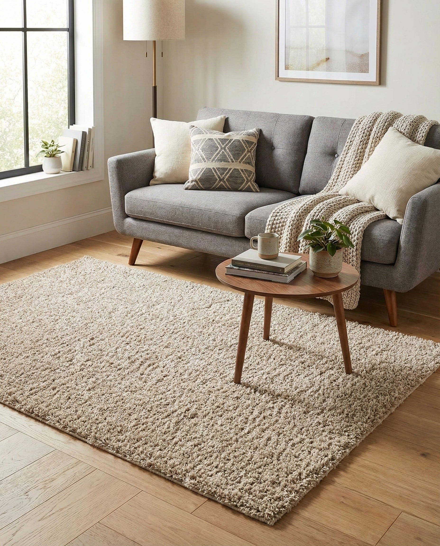 Amazon.com: Rugs.com - Zermatt Shag Rug – 4' 1 x 6' 1 Linen Shag