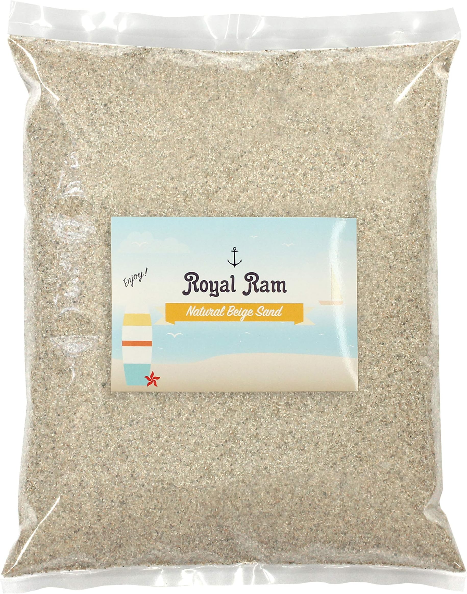 Royal Ram (5 Pounds) Natural Decorative Real Sand - Beige - for use in Crafts, Decor, Vase Filler, Aquariums and More!