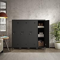 Vista 6 de MIOCASA Armario de Metal para Oficina en Casa, Gabinetes de Almacenamiento con Puertas y Estantes, Armario de Archivo con Cerradura, Organizador