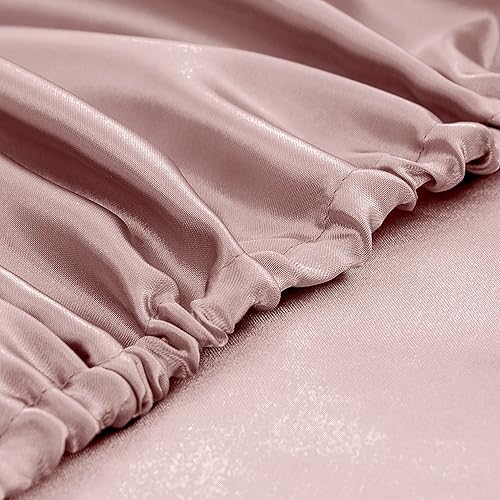 Miniatura 7 de Homiest Juego de sábanas de satén de lujo de 3 piezas con bolsillo profundo, 1 sábana bajera + 1 sábana encimera + 1 funda de almohada (tamaño