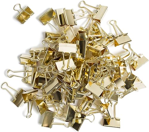 Miniatura 5 de U Brands Clips para carpeta, mediano (1.260 in), dorado, 72 unidades