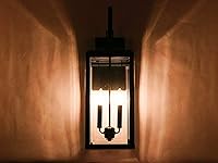 Vista 4 de AA Warehousing Farol de pared para exteriores de 2 luces en acabado negro mate mediano