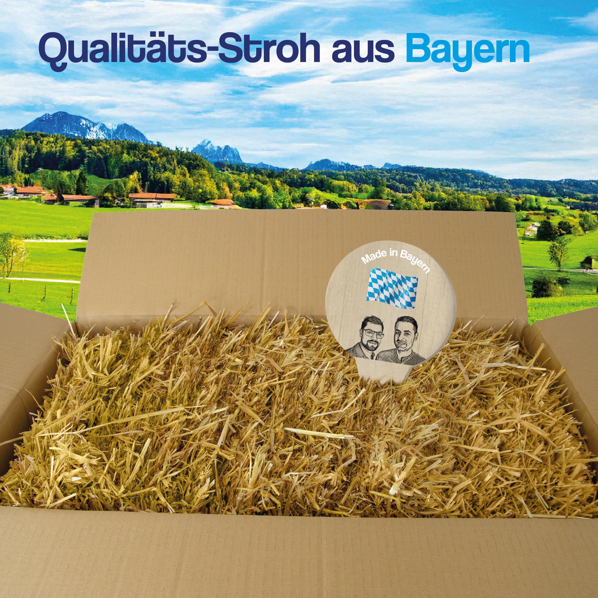 10kg Strohballen - für Kaninchen, Meerschweinchen, Hamster und Hasen, auch geeignet als Deko-Stroh, Ballen Direkt aus Bayern