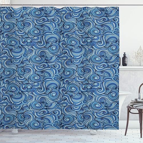 Miniatura 55 de Ambesonne Cortina de ducha de perro salchicha, cachorro salchicha sobre un fondo turquesa abstracto, animal de raza pura, juego de decoración de