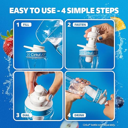 Miniatura 4 de Cirkul GoSip - Paquete variado de agua con sabor a cafeína, hace 36 bebidas, sin azúcar, mezcla de bebida sin calorías, (2 frambuesa azul, 2 cereza