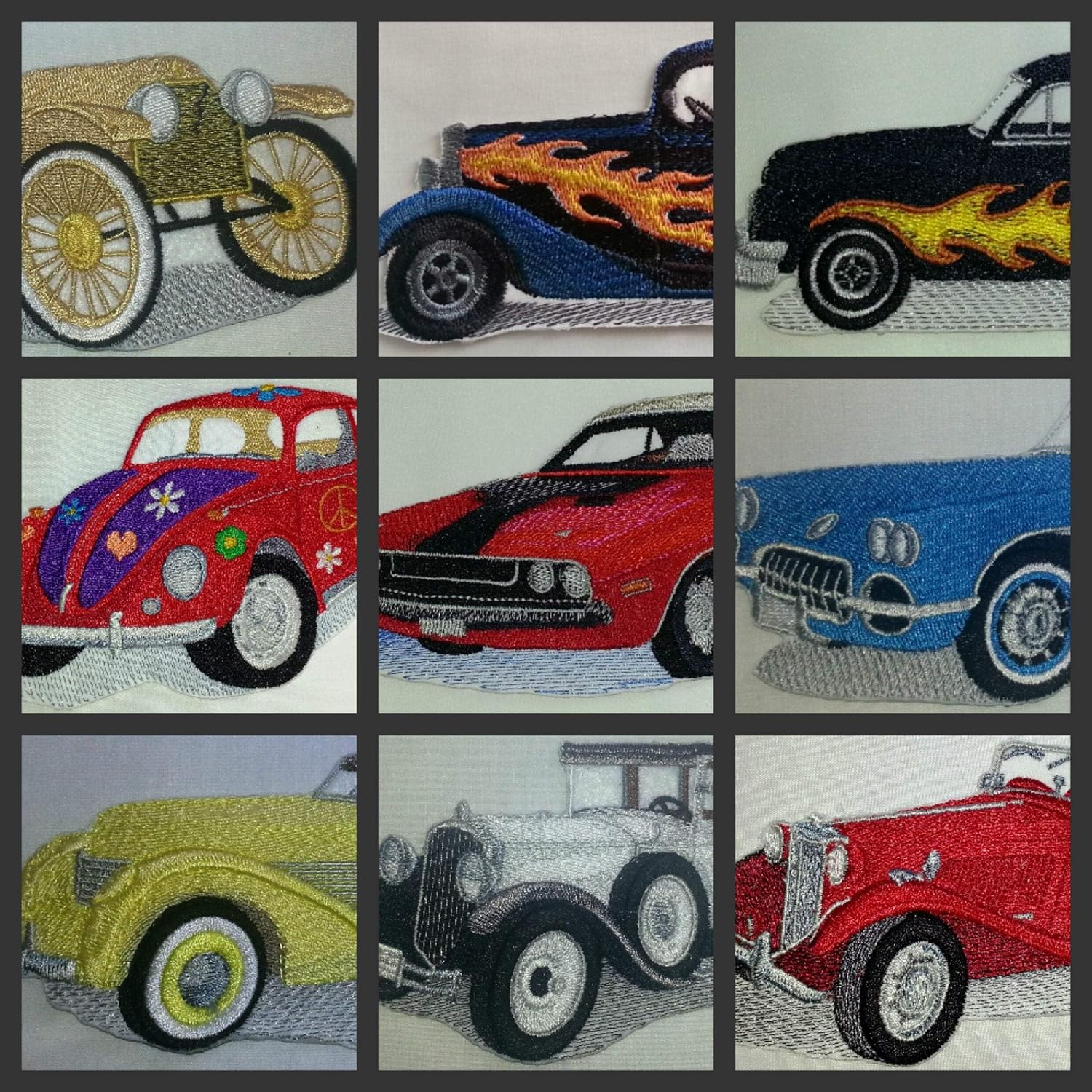 Classic Cars Collection [1935 Chevy ] [American Automobile History in Embroidery] Embroidered Iron On/Sew Patch [6.55" x2.65"] Made in USA
