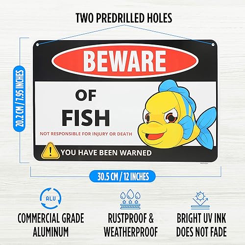 Miniatura 2 de Venicor Cartel de pared para decoración de pared, 8 x 12 pulgadas, aluminio, para pecera, regalo, accesorios para decoración