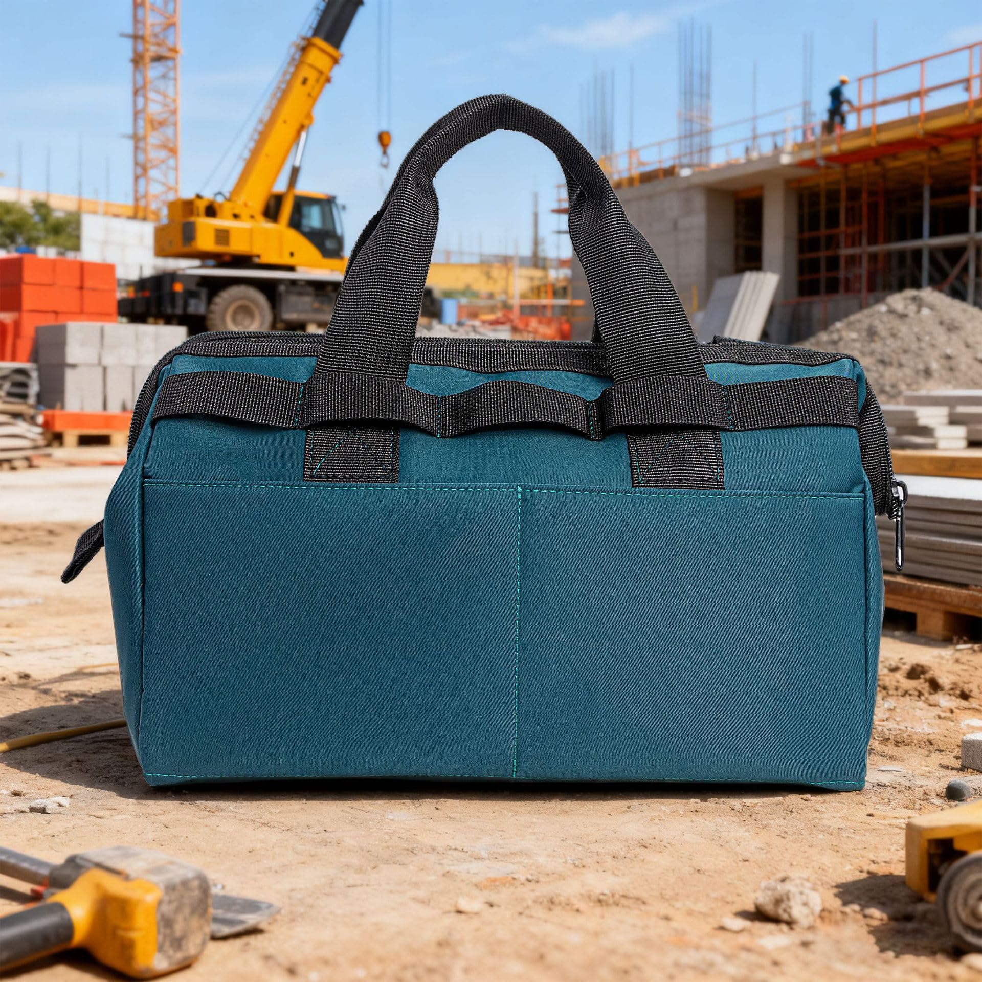 Torba narzędziowa dla stolarza elektryka technika hydraulika odporna na zużycie trwała wodoodporna wielofunkcyjna torba do przechowywania narzędzi duży otwór organizer kieszonkowy