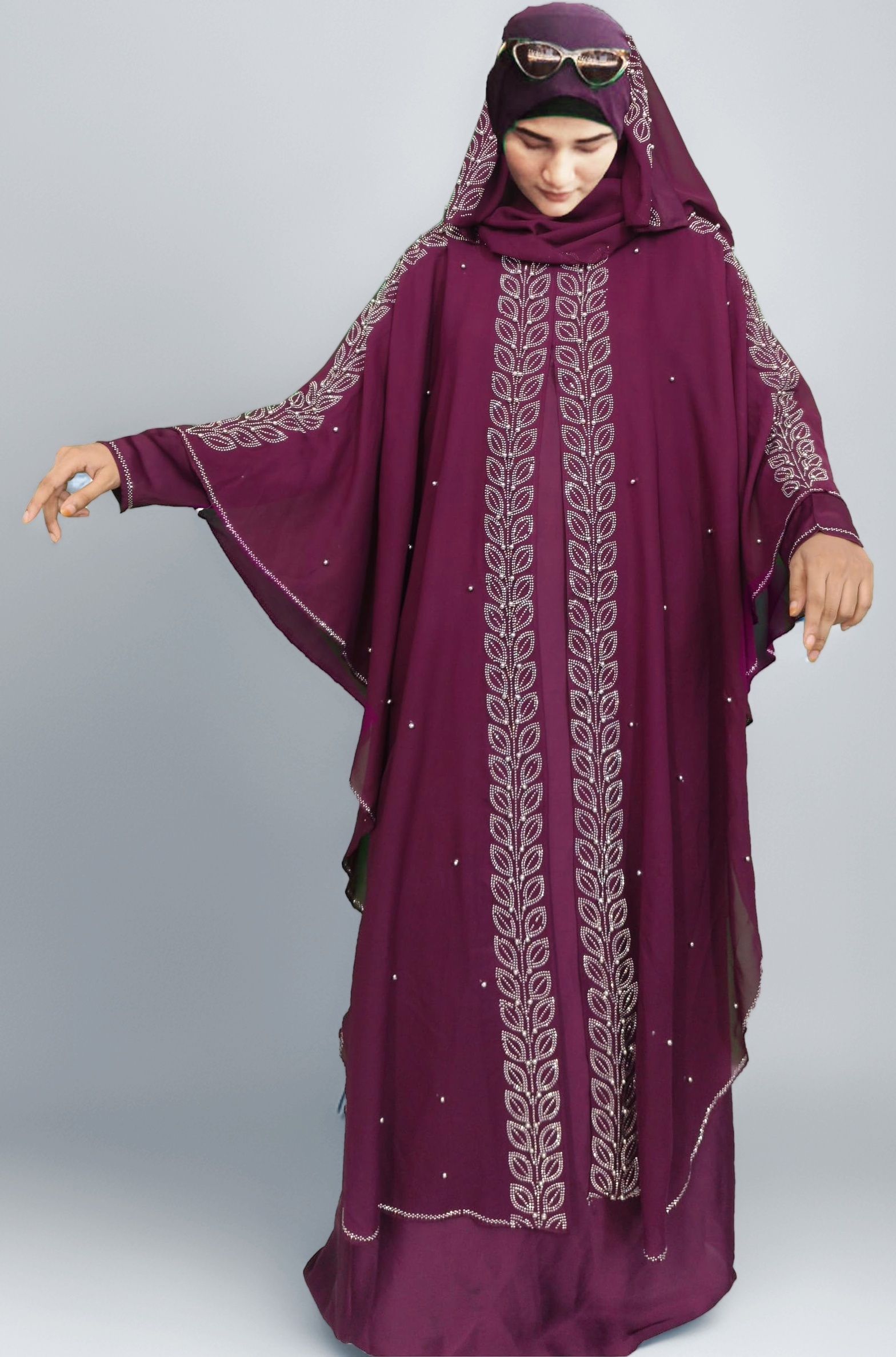 BURAQUE DESIGNER Nida fabric Free Size Muslim Burqa/Abaya & Burkha Dress for Muslim women and Girl's (F01-Burkha)