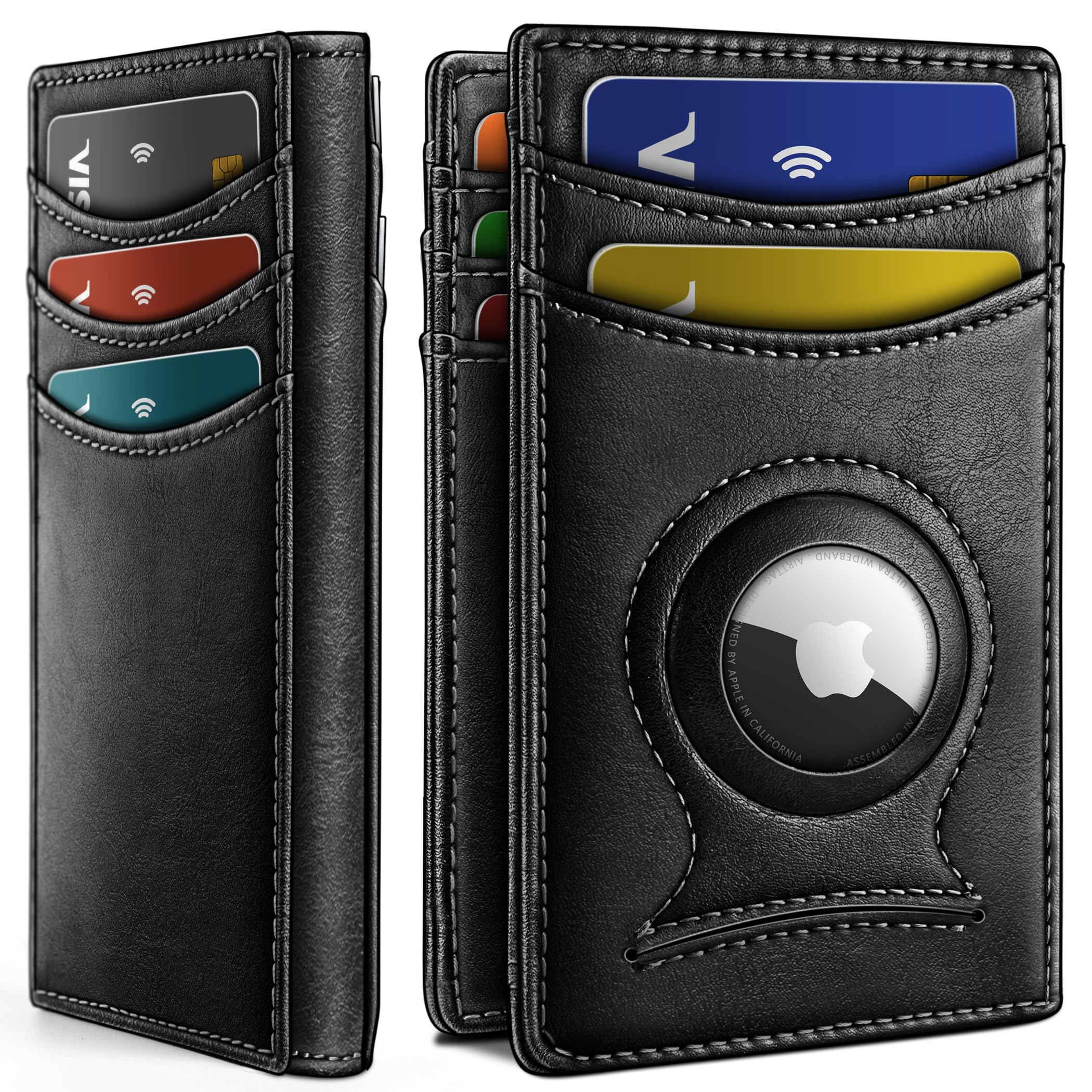 BULLIANT Magnetic Slim Leather Airtag Wallet Money Clip For Men 12Cards