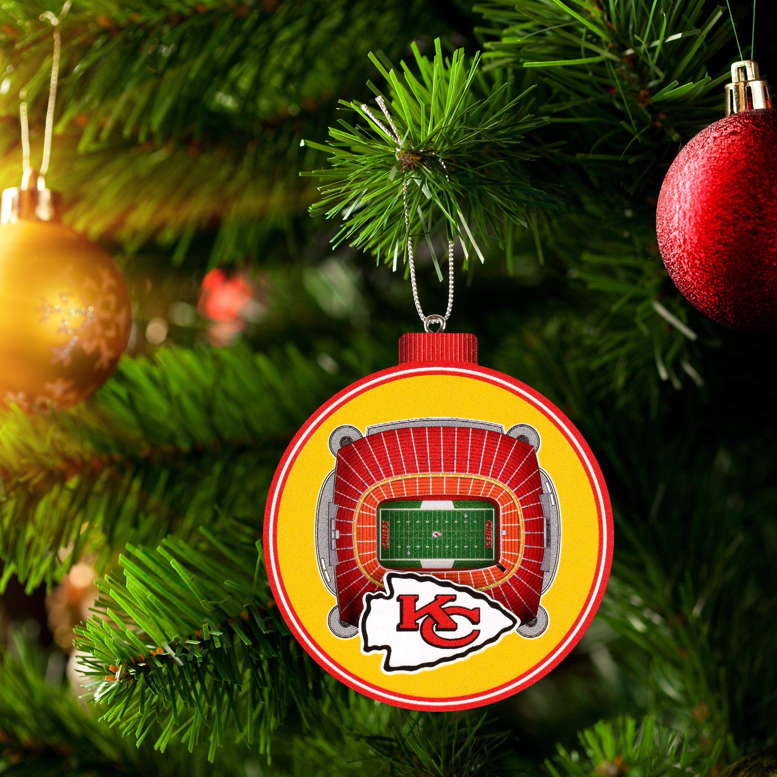 YouTheFan NFL Kansas City Chiefs – StadiumView 3D StadiumView Ornement StadiumView 3D StadiumView Ornement Couleurs de l'équipe Taille L