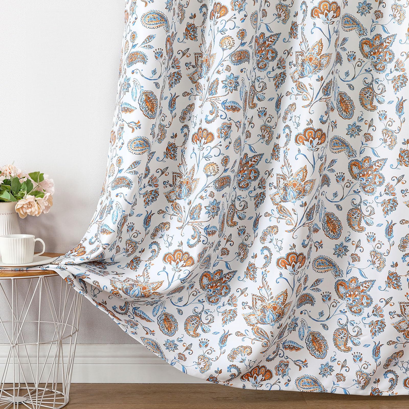 Rideaux occultants à motif floral Joydeco pour chambre à coucher