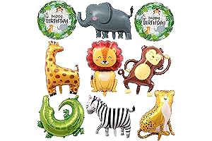9Pcs Safari Jungle Animal Balloons