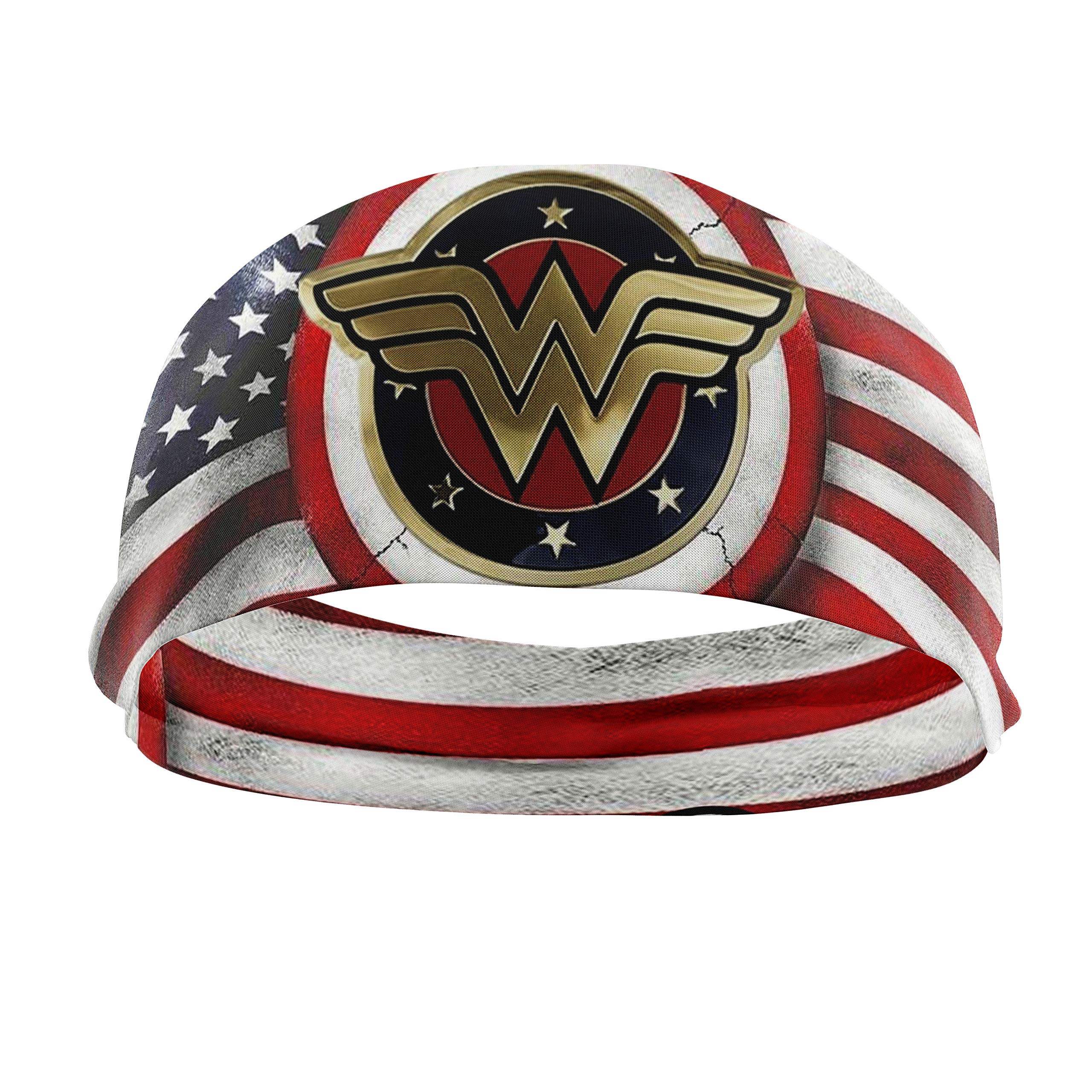 RAVEbandz PRO Wide Stretch Headband Moisture-Wicking | Premium Performance Fabric for Women and Girls | Great for Sports and Fitness (SUPERHERO LOGOS) (Vintage Wonder Woman)