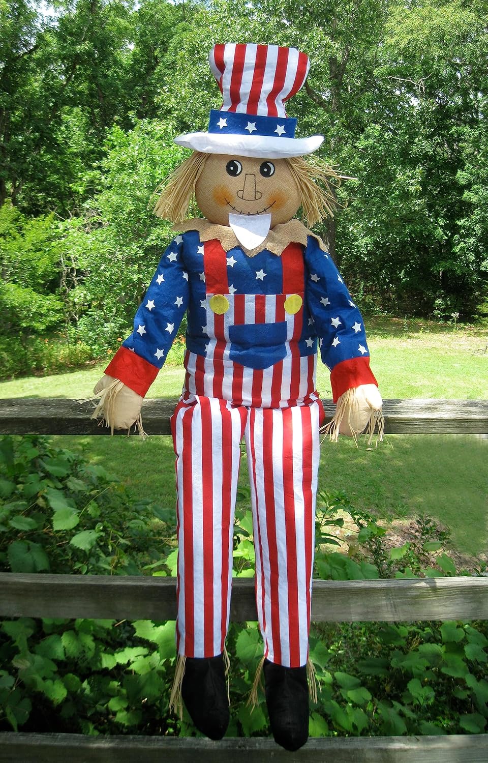 61" Large Uncle Sam Scarecrow Sitter Independence Day 4th of July Patriotic Decoration
