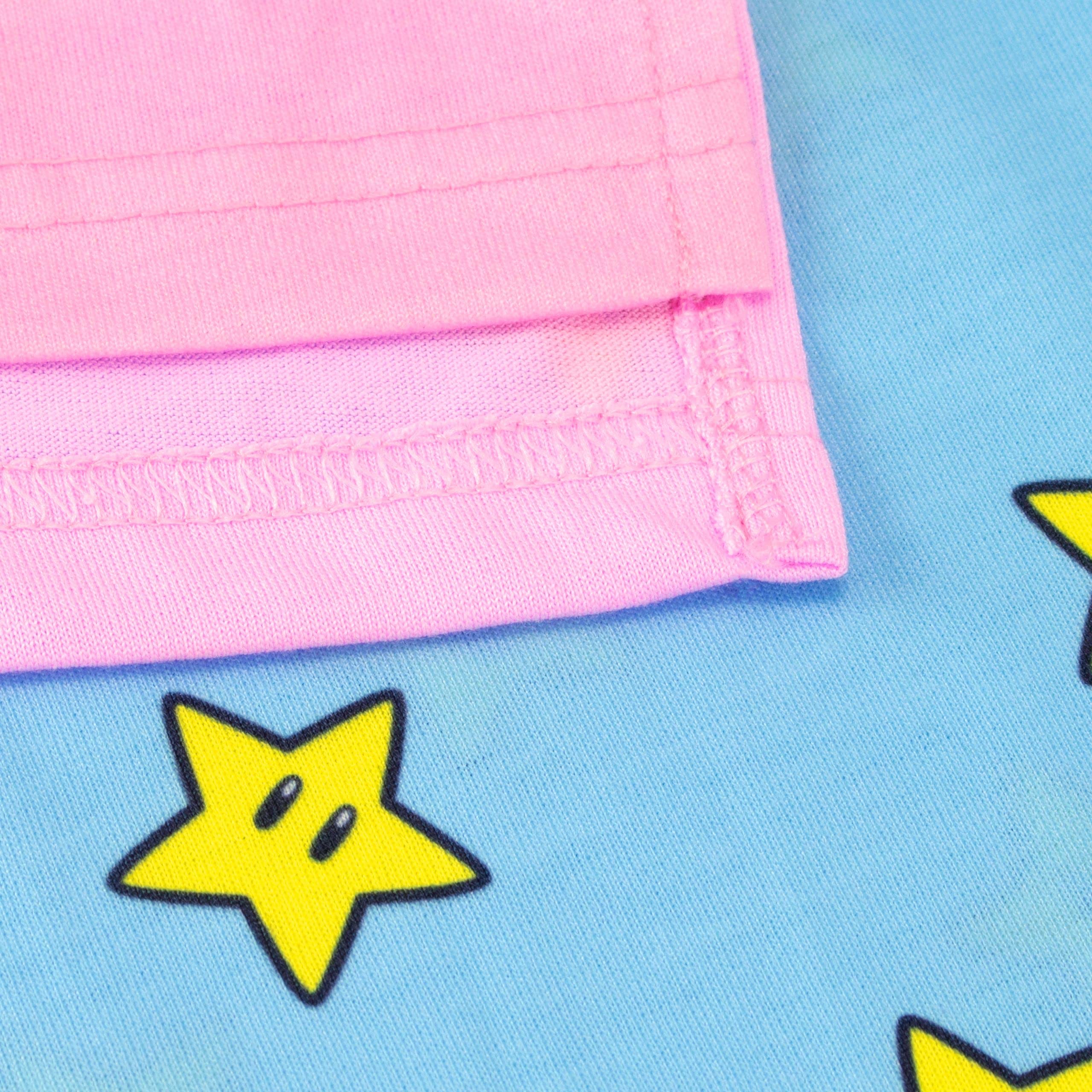 SUPER MARIO Pyjama Court pour Filles Ensemble de Pyjama à Manches Courtes pour Enfants 4-5 Ans Rose et Bleu