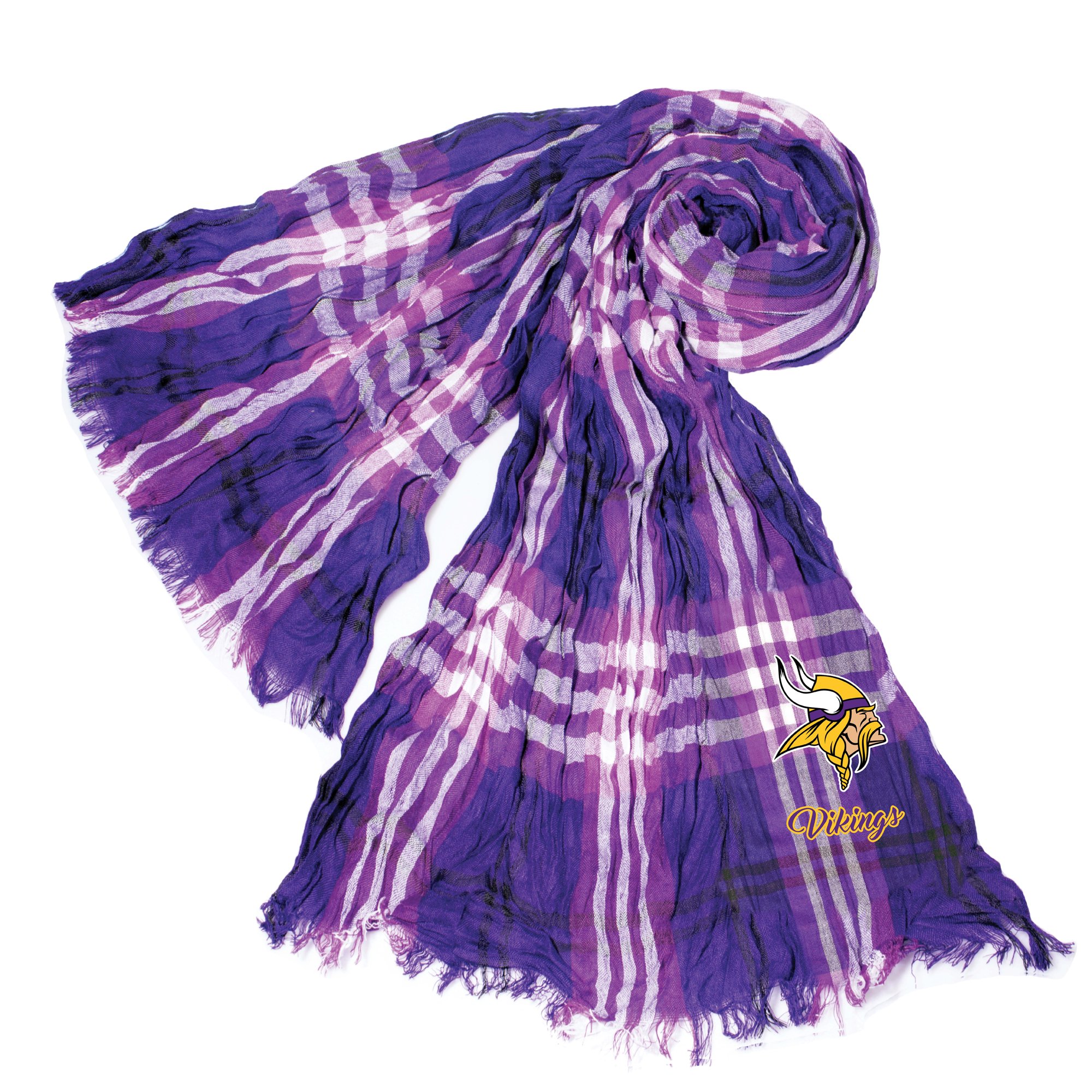 Littlearth Crinkle NFL Minnesota Vikings-Bufanda a Cuadros, Color del Equipo, 70 x 25 Unisex Adulto