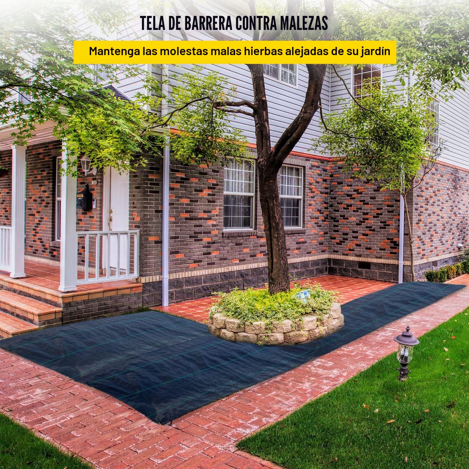 VEVOR Tela de Acolchado 91,4 x 2 m Tela de Control de Malezas Geotextil Jardín Lona PP Alta Permeabilidad Densidad Subyacente Textil para Cubierta del Suelo Jardinería Agricultura Huerto, Negro
