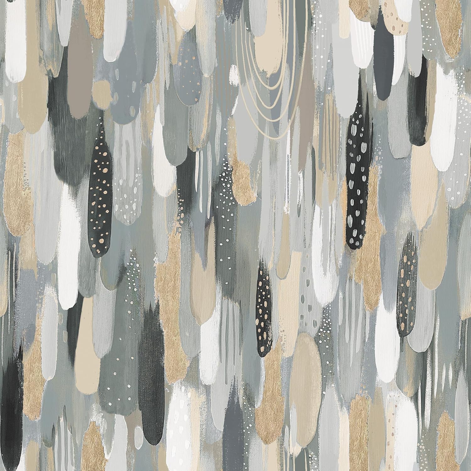 Neutral Brushstroke Peel and Stick Wallpaper Roll