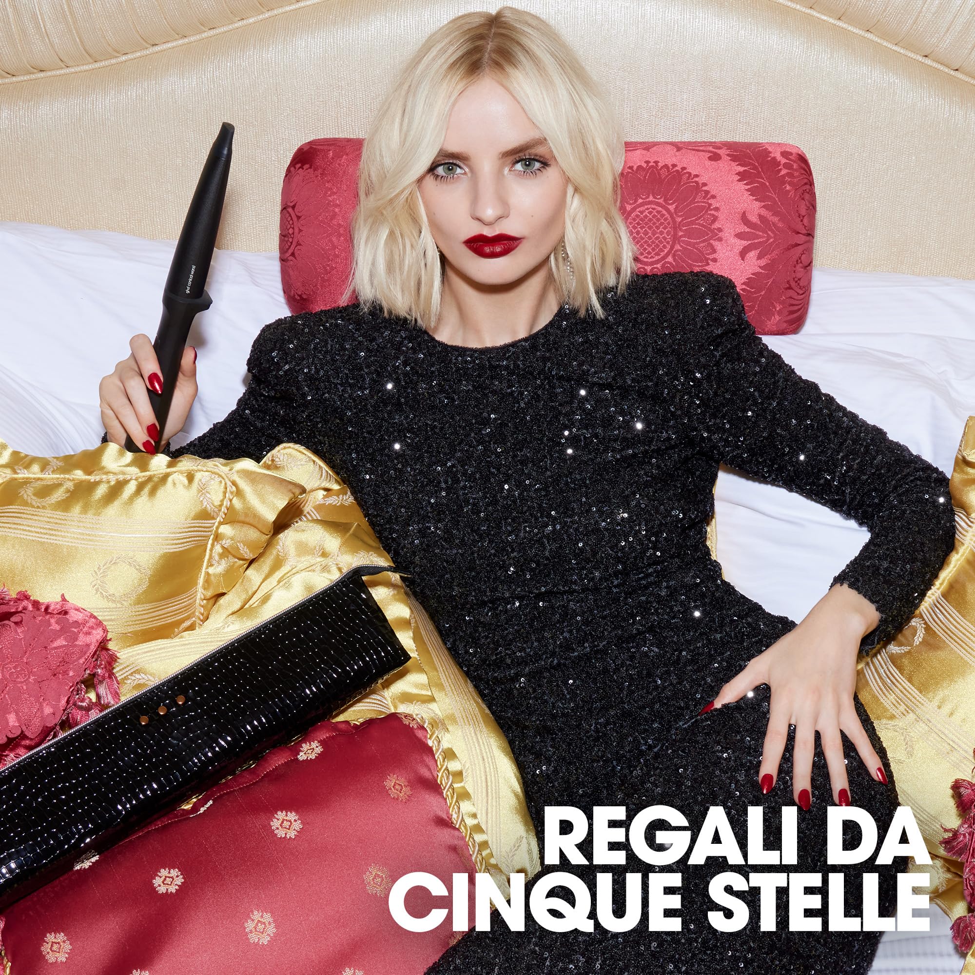 ghd Set Regalo Chronos Curve Conical Wand, Include Ferro Arricciacapelli, Pettine Antistatica e Custodia Termoresistente, Beach Waves Durature e 50% più Lucenti, Senza Danni da Calore, Spina EU