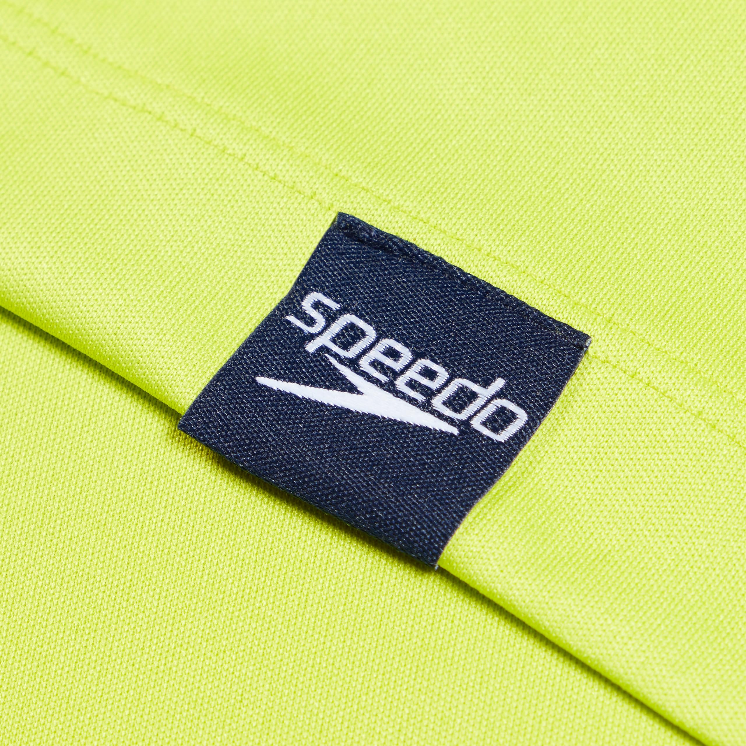 Speedo Boys' Standard Uv Swim Shirt Short Sleeve Tee Graphic, Checkered Bitter Lime