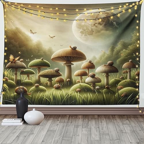 Miniatura 165 de Ambesonne Tapiz de fantasía, paisaje de fantasía con reloj, rayos de cielo de ensueño desde el techo, arte ficticio, colgante de pared ancho para