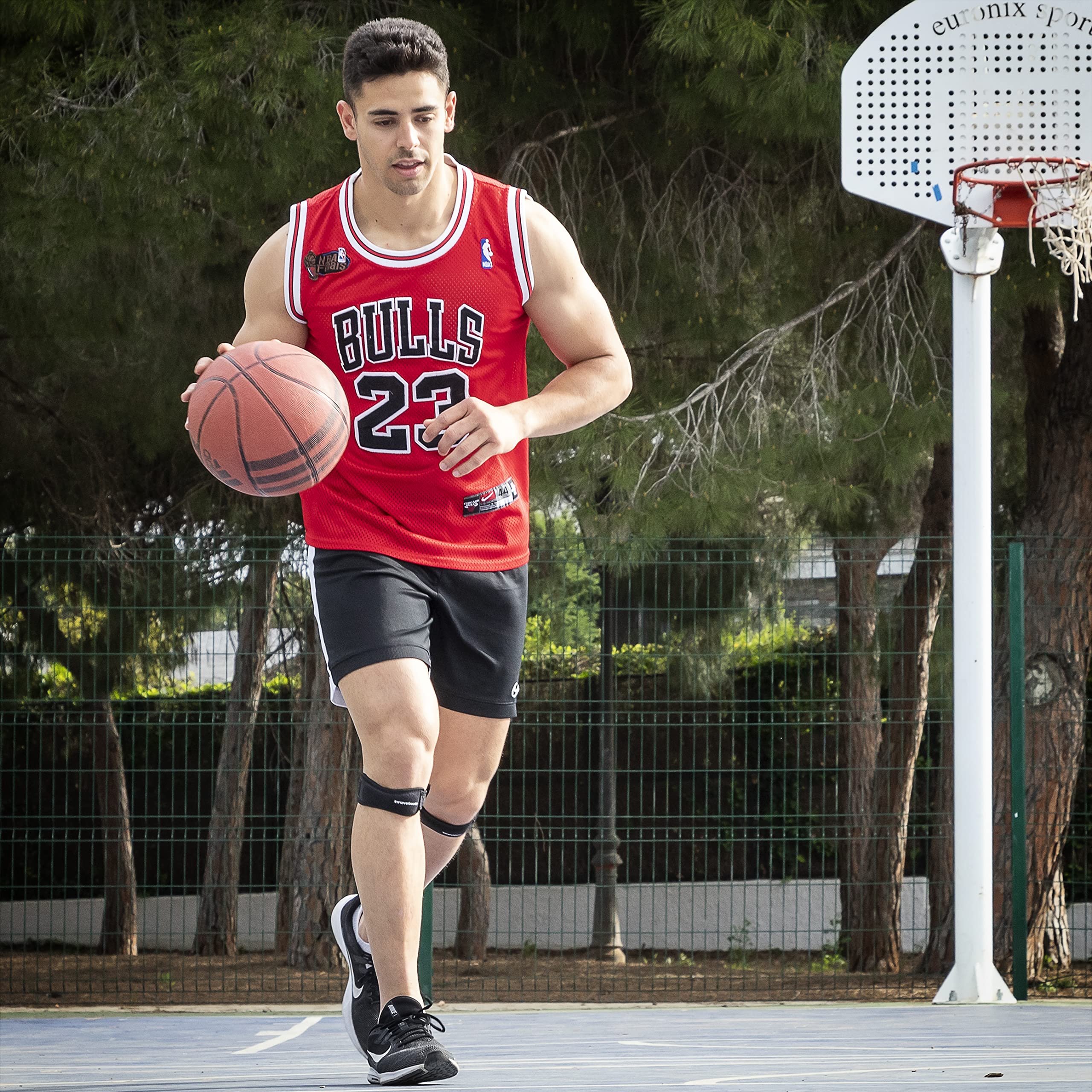 InnovaGoods® Fascia elastica per ginocchio Forcnee 2 unità, allevia il dolore e l'infiammazione del ginocchio, con funzione di fascia elasticizzata, ideale per casa e sport.
