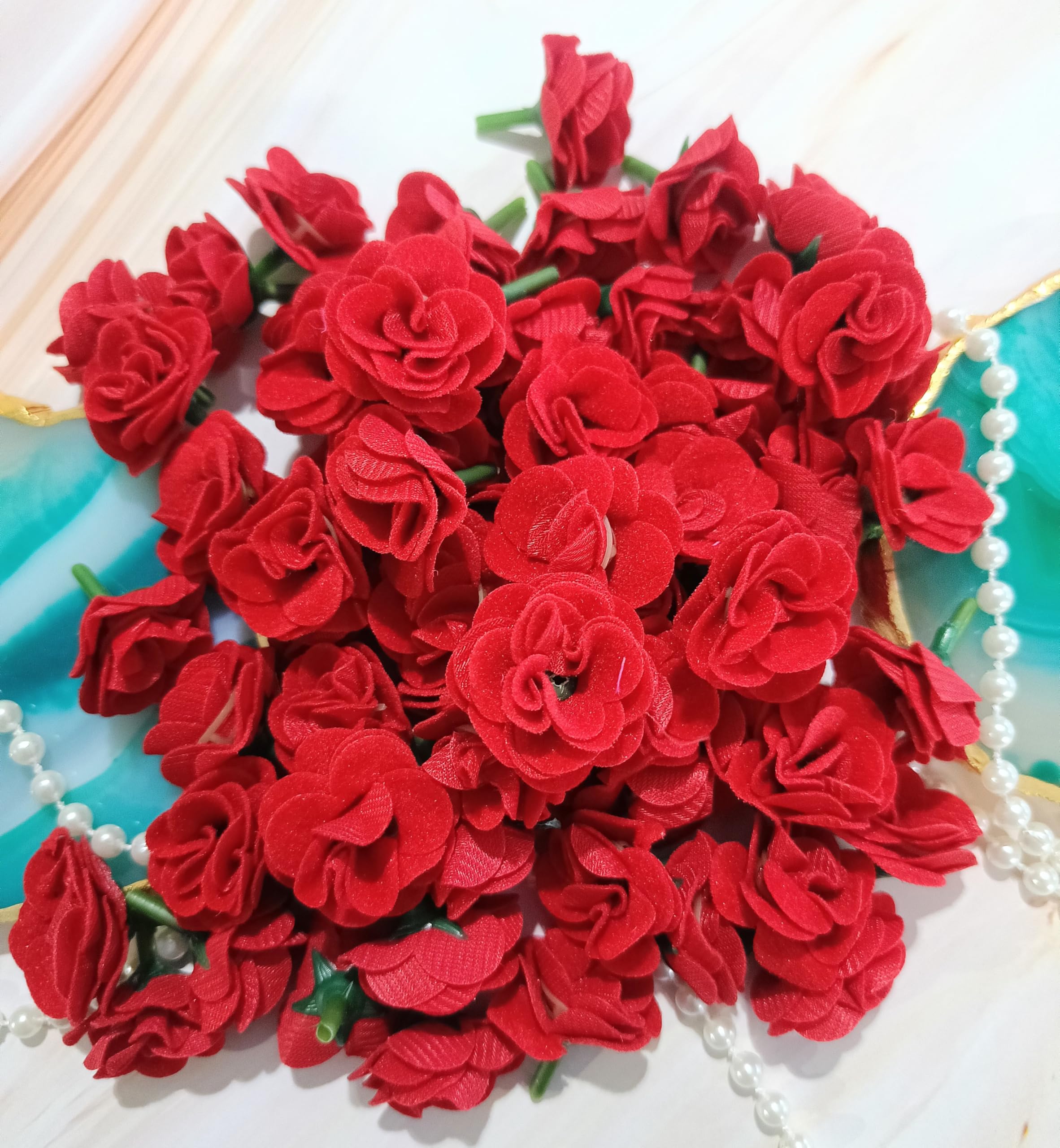 VRB DecTM 50 Pcs Artificial Fabric Rose Fake Flowers Water Floating Flowers,Festival and Events, Home, Table, Bedroom, Pooja Room Decoration Items and DIY. (Red) (B0D7WBSY3C) Amazon Price History, Amazon Price Tracker