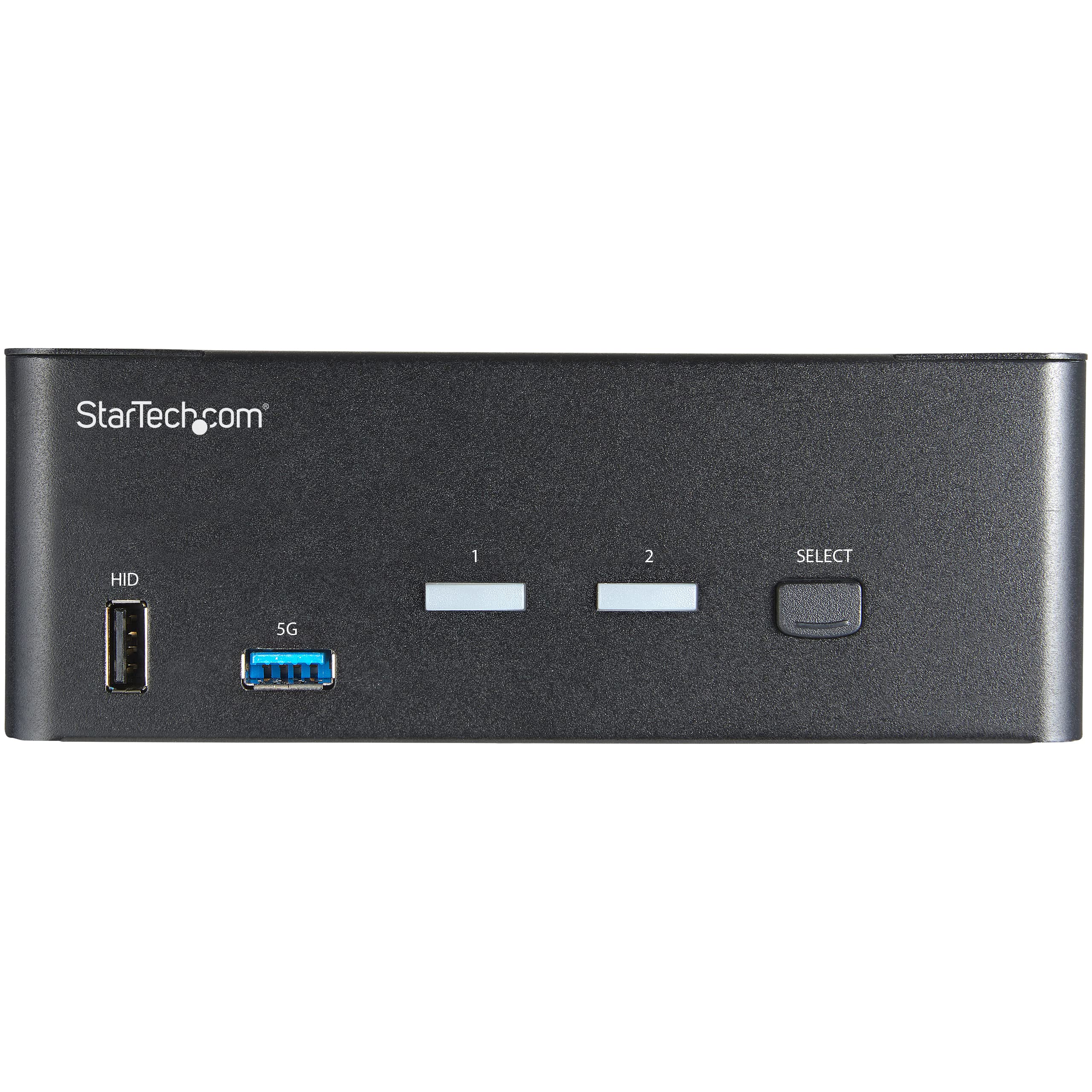 StarTech.com Commutateur KVM HDMI 2.0, 2 Ports, 2 Écrans - 4K 60Hz Ultra HDR - KVM de Bureau 4K HDMI 2.0 avec Hub USB 3.0, 2 Ports (5Gbps) et 4x USB 2.0 HID, Audio - TAA (SV231DHU34K6)