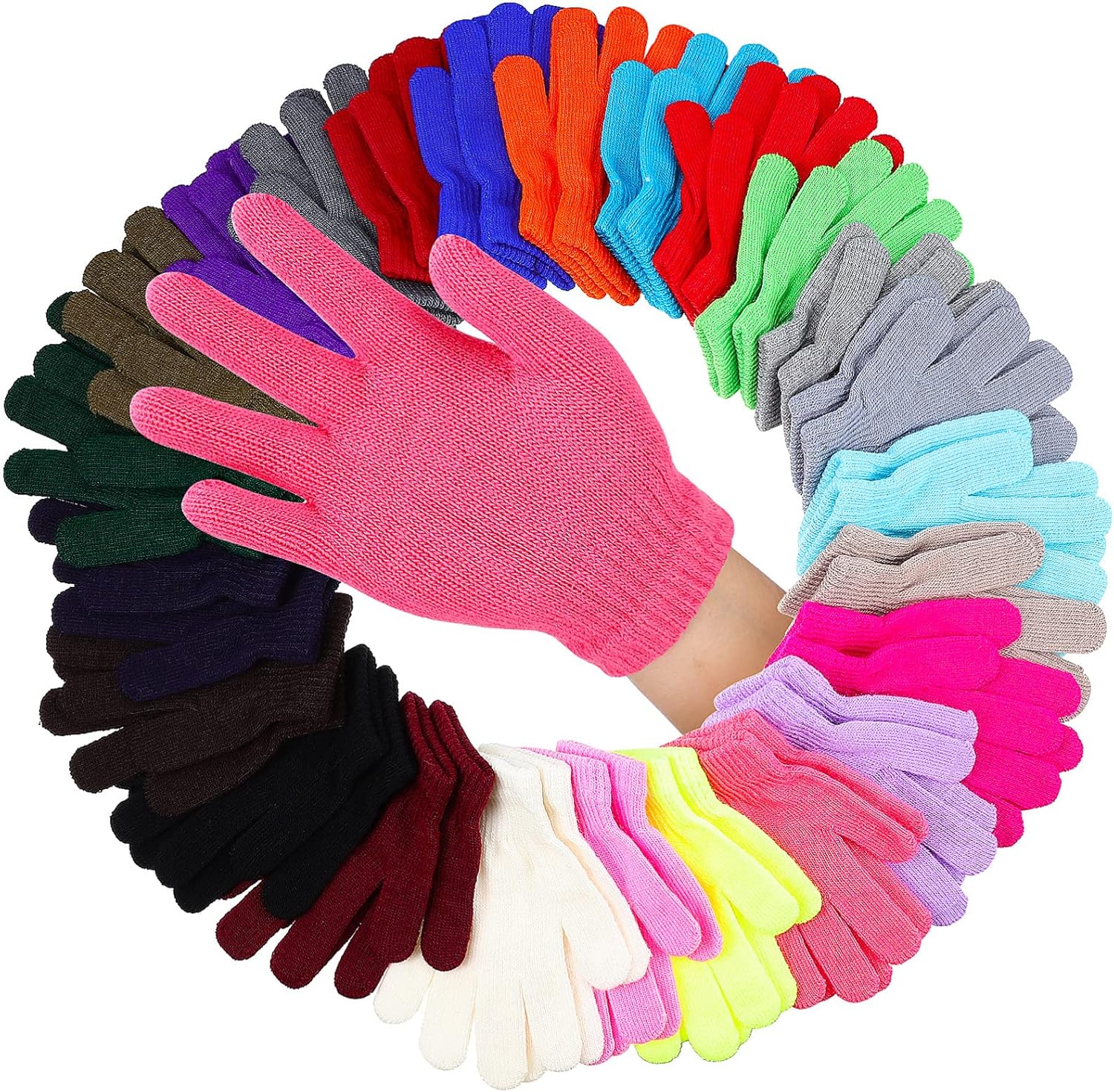 CALLARON 24pairs Boy Girl's Thermal Gloves Boys and Girls Full Finger Snow Stopper Gloves Multifunctional Hand Warmers