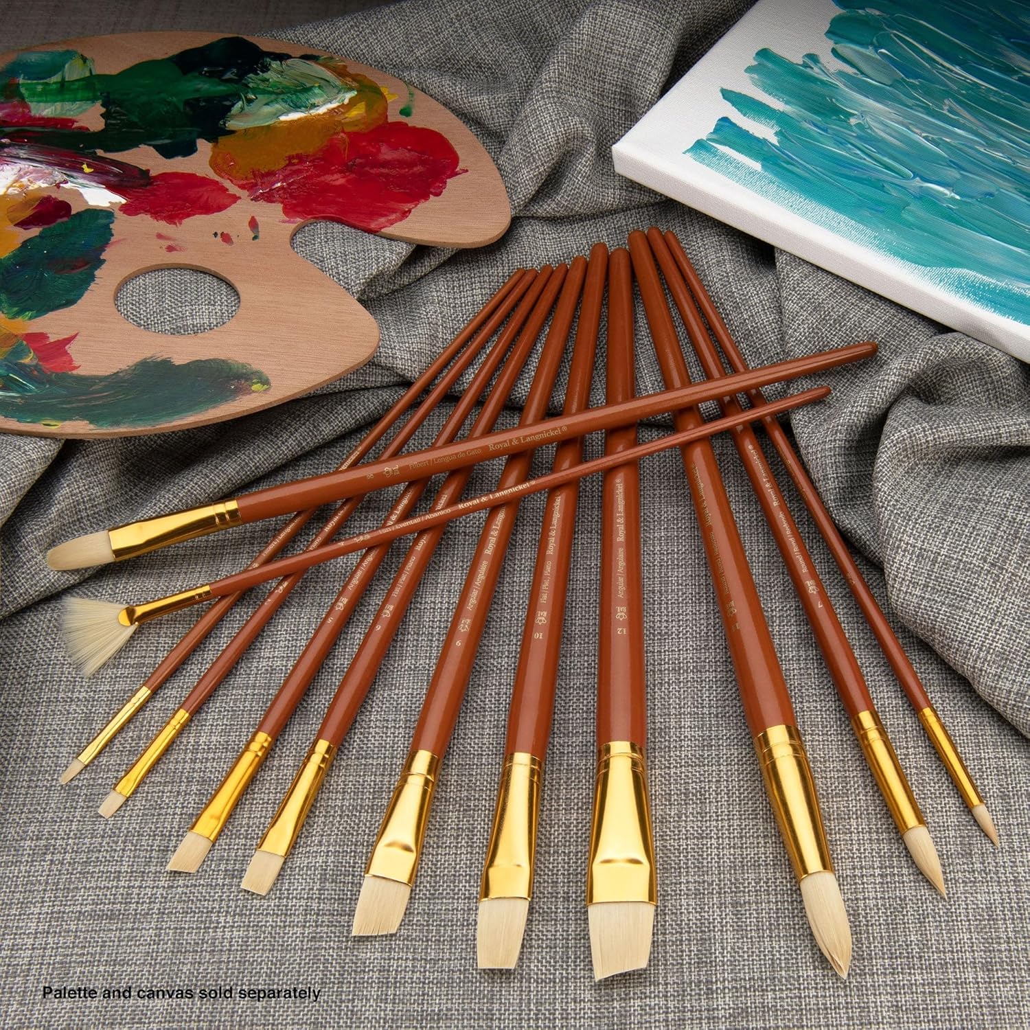 Royal Brush Manufacturing Royal and Langnickel Zip N' Close 12-Piece Brush Set, Bone Taklon