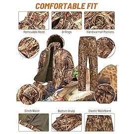 NEW VIEW Camo Hunting Clothes for Men, Quiet Warm Fleece Lining, Cold Weather Deer Hunting Jacket and Pants with Face Mask