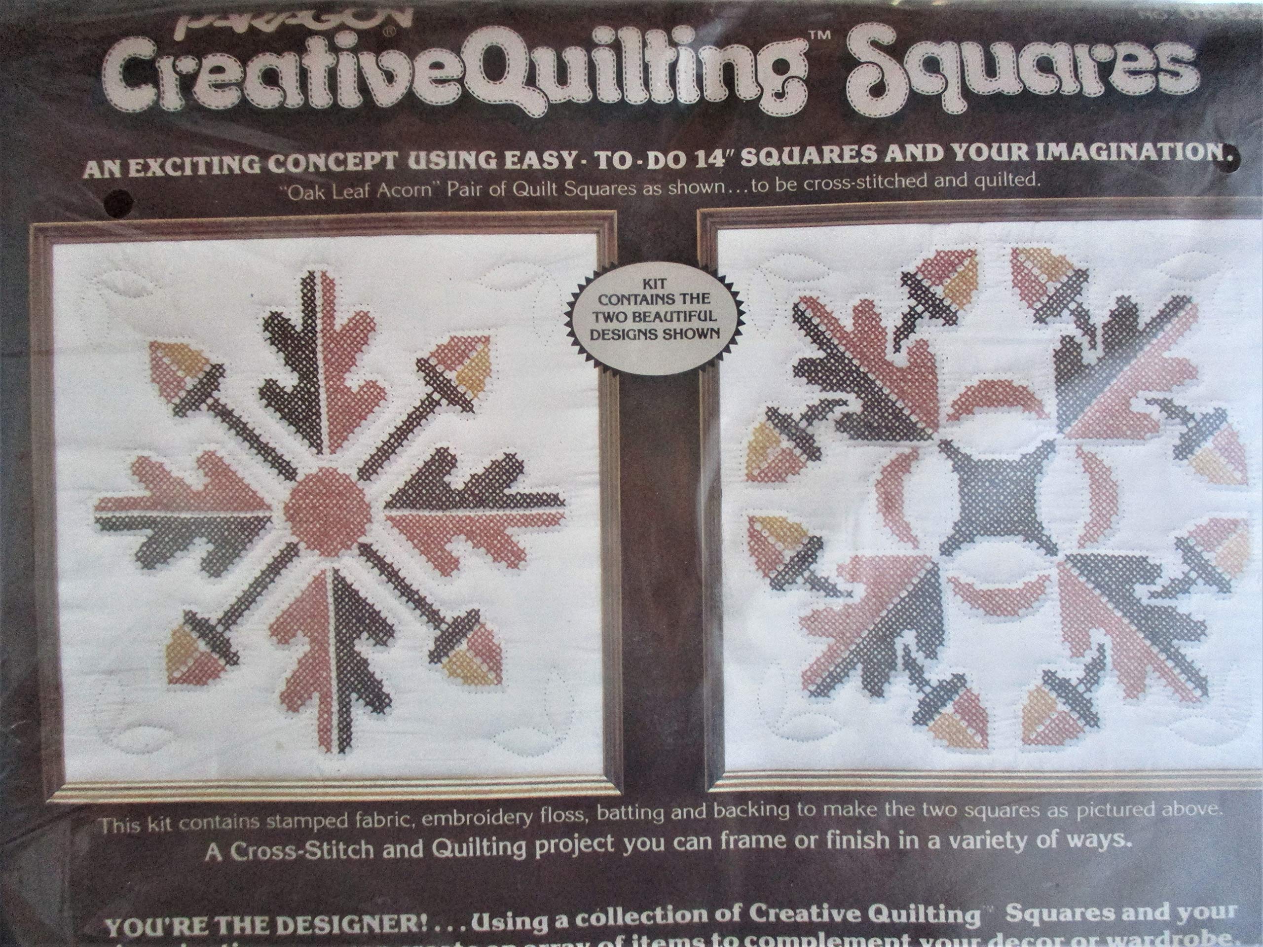 Creative Quilting Squares 2 Different 14" Designs Oak Leaf Acorn Pair of Quilt Squares