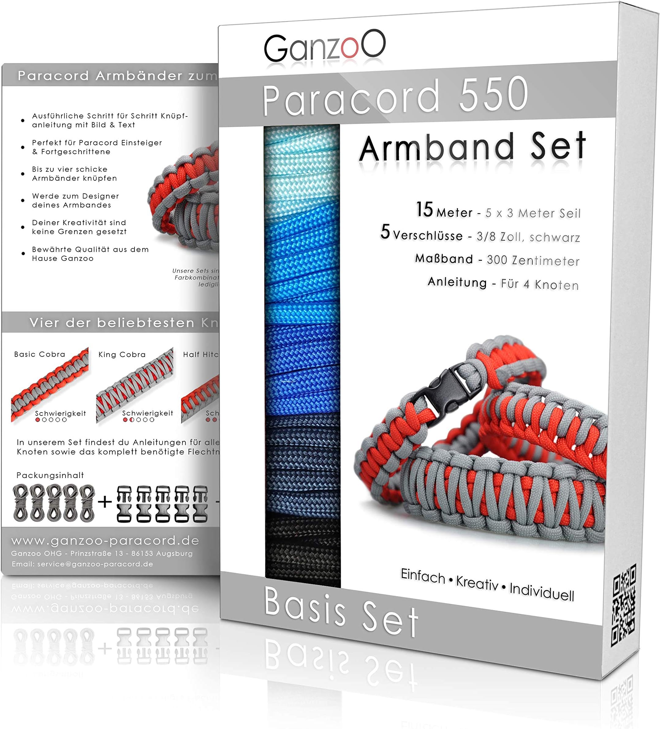 DODUOS Paracord Set 68 Teile - 26 Farben Paracord Schnur Mit Schnallen Für DIY Armbänder