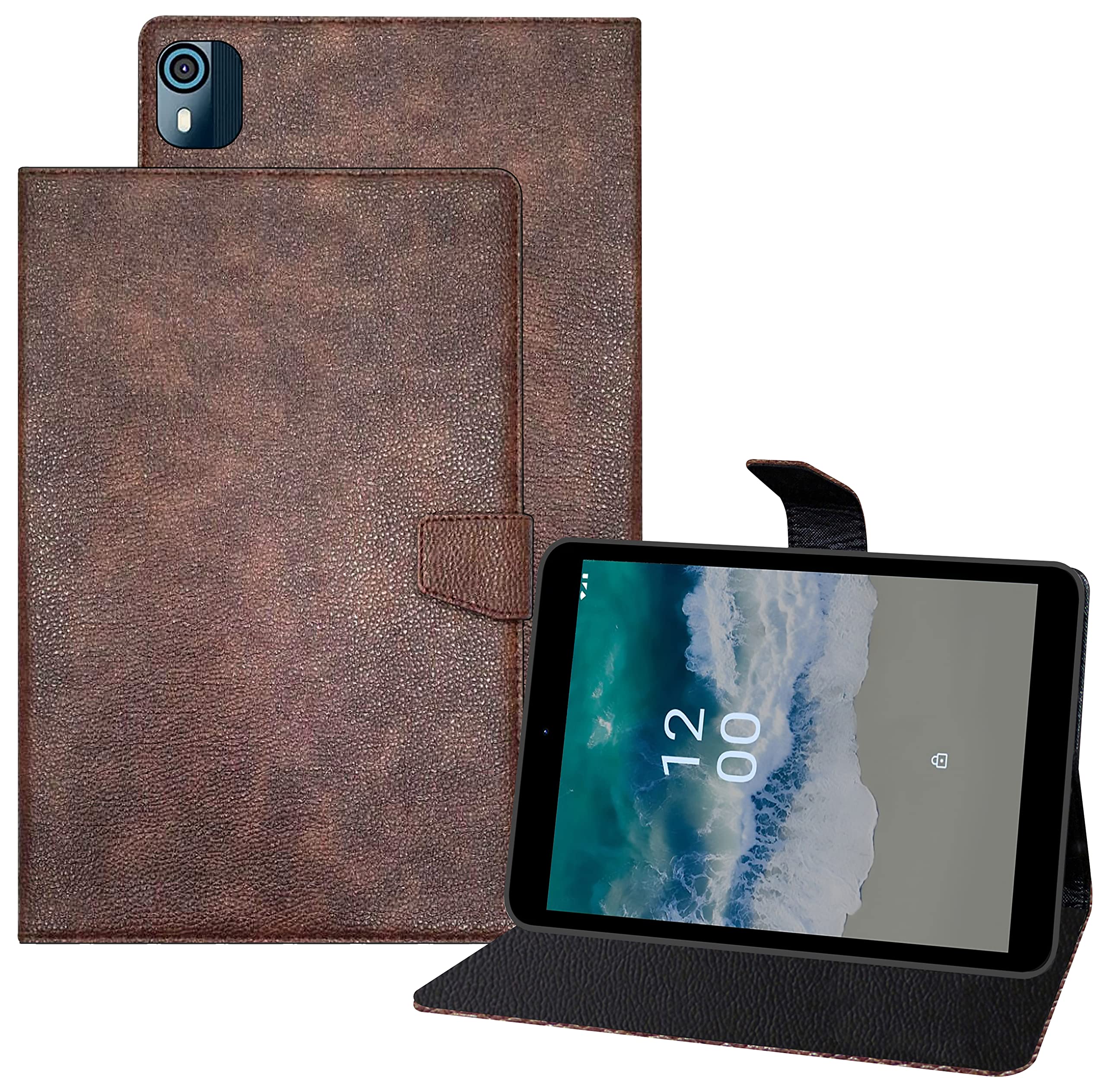 TGK Executive Adjustable Stand Leather Flip Case Cover for Nokia Tab T10 8 inch Tablet TA-1472 (Brown) (B0BK13DJ2S) Amazon Price History, Amazon Price Tracker