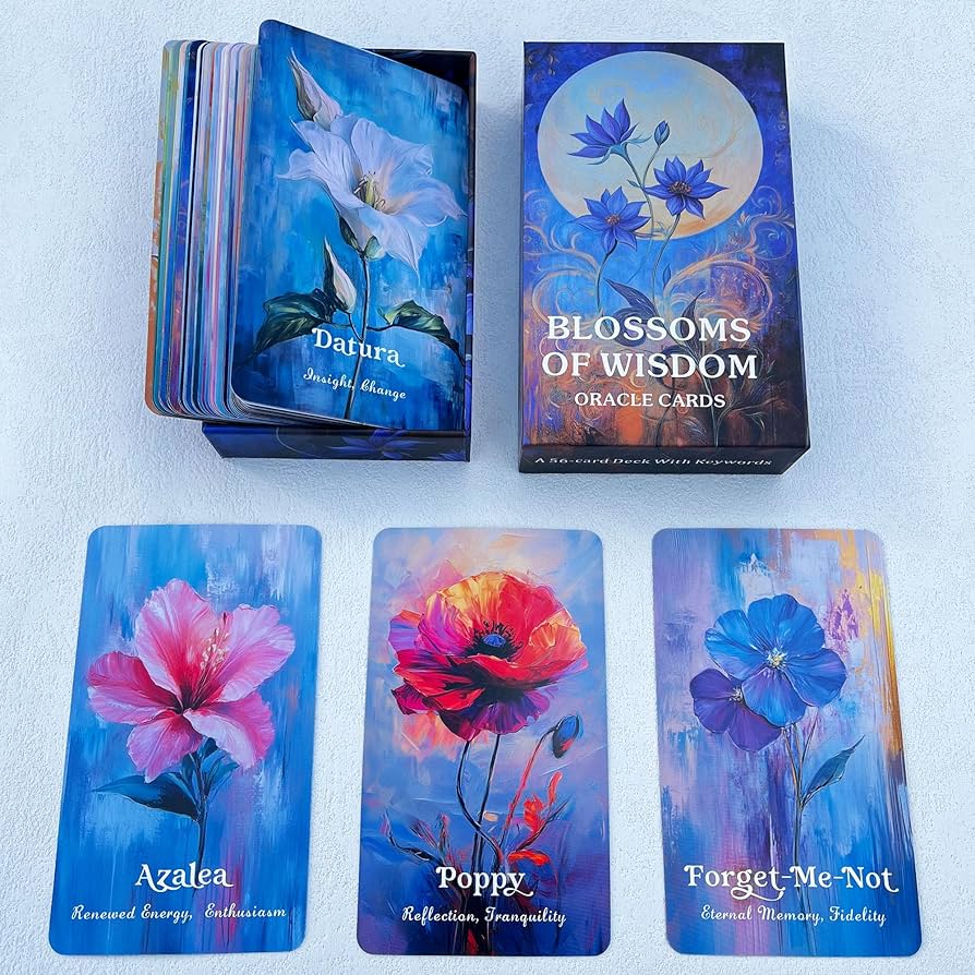 GZXINKE Blossoms of Wisdom Oracle Deck, Flower Oracle Cards