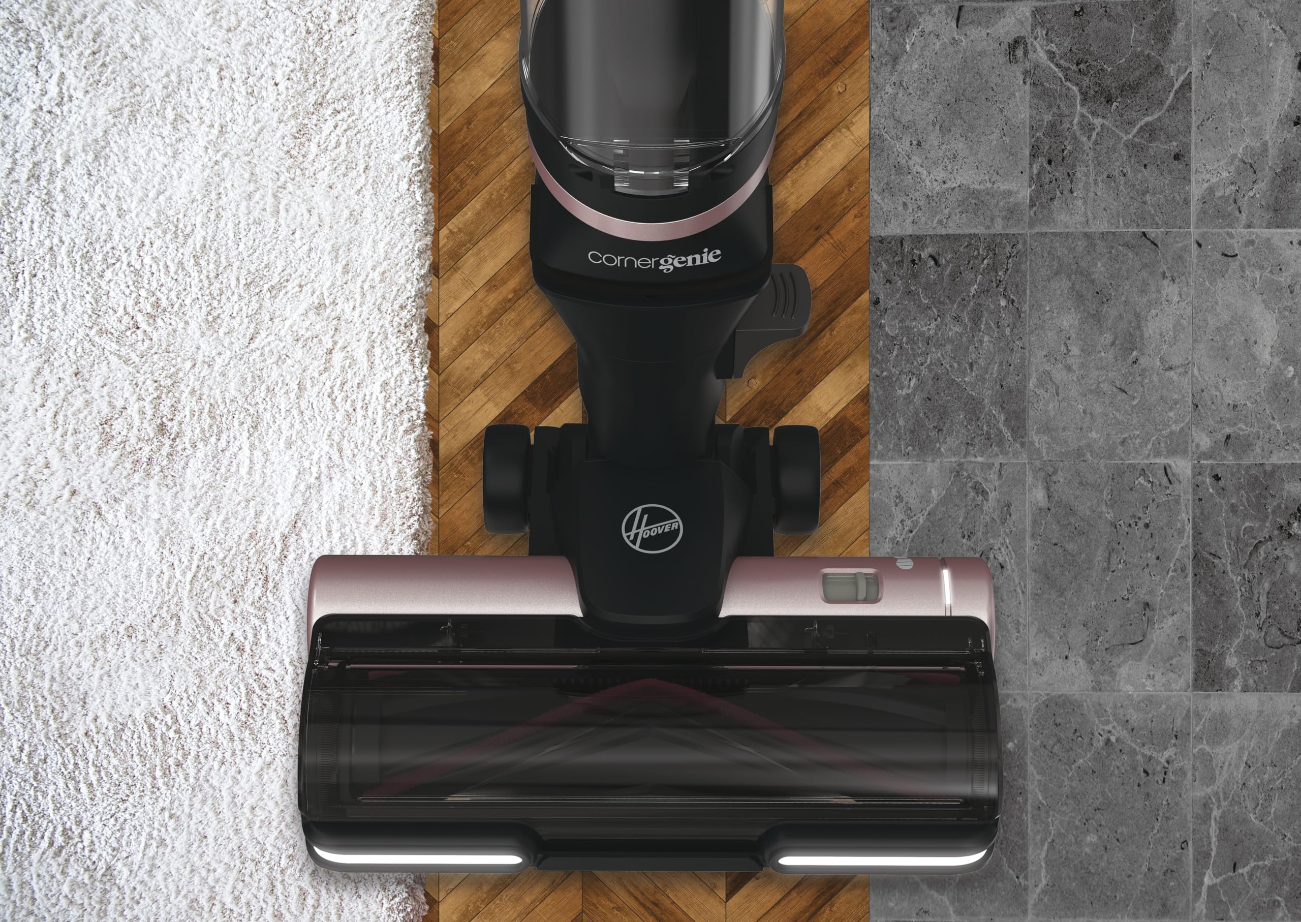 HOOVER HFX odkurzacz akumulatorowy z dyszą do sierści zwierzęcej i diodą LED, odkurzanie do 120 m², bezprzewodowy odkurzacz z CORNER GENIE™ do czyszczenia narożników i krawędzi, z funkcją ANTI-TWIST