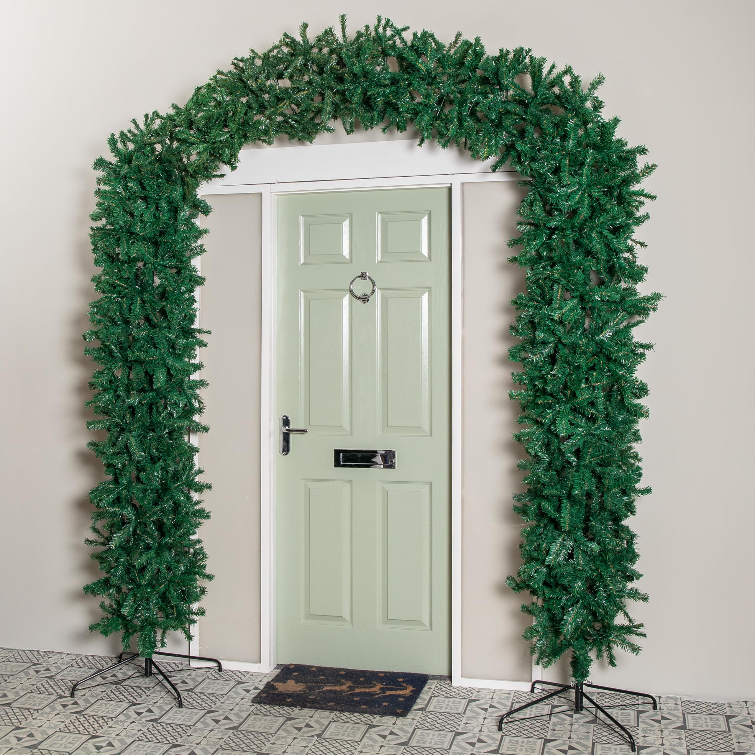 Samuel Alexander Green 8Ft (2.55M) Double Door Plain Christmas Tree Arch With 2000 Tips