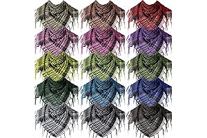 15 Pack Military Shemagh Scarves with Tassel, Desert Tactical Headwrap Keffiyeh for Men and Women