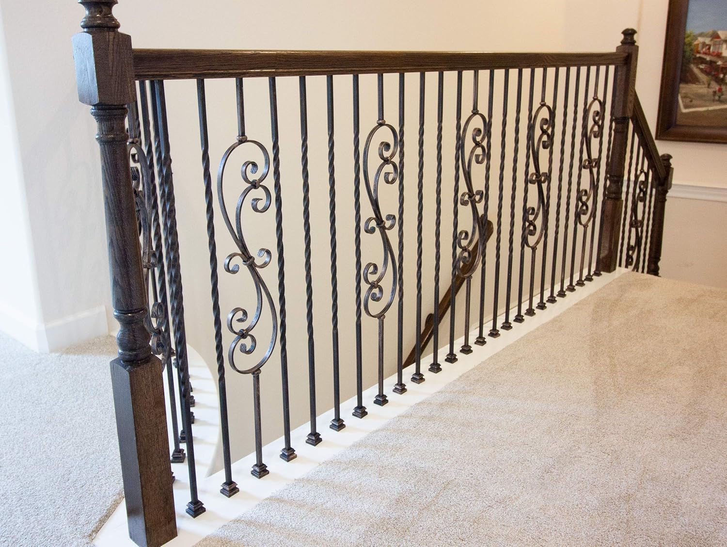 Oil Rubbed Bronze 16.3.19 Flat Base Shoes for 1/2 inch Square Iron Balusters for Stair Remodel, Box of 10