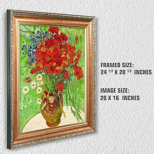 Miniatura 548 de A&T ARTWORK The Starry Night de Vincent Van Gogh. Tamaño del marco: 36 x 30 pulgadas, tamaño de la imagen: 30 x 24 pulgadas, reproducciones clásicas